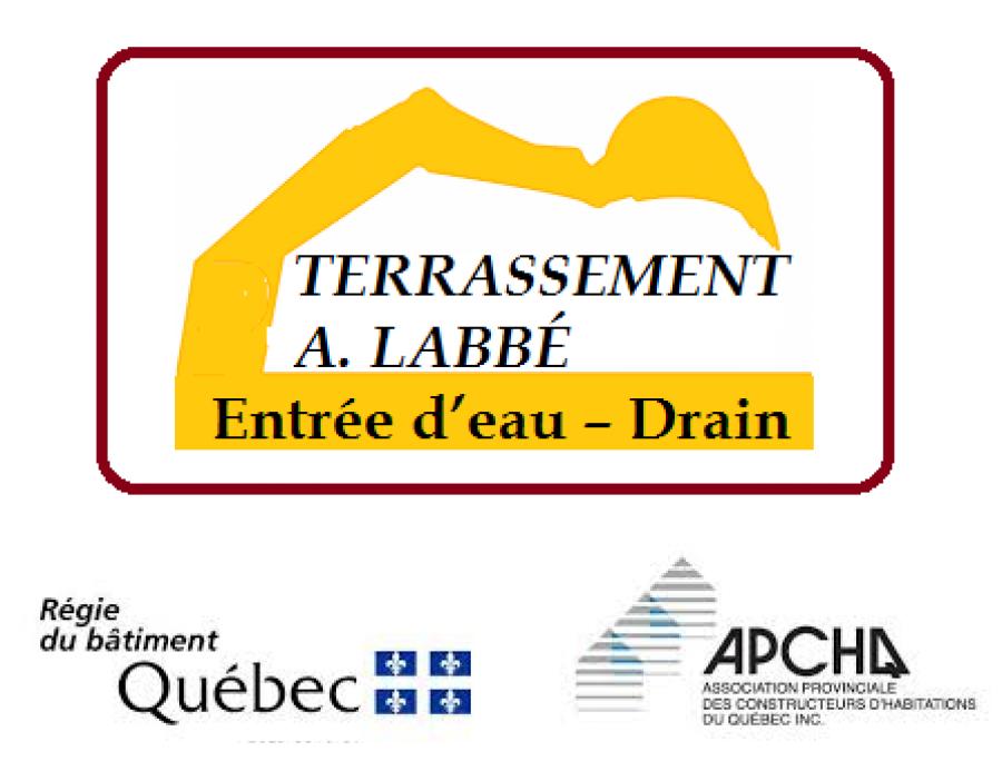 Terrassement- Entrée D'eau-Drain A. Labbé Logo